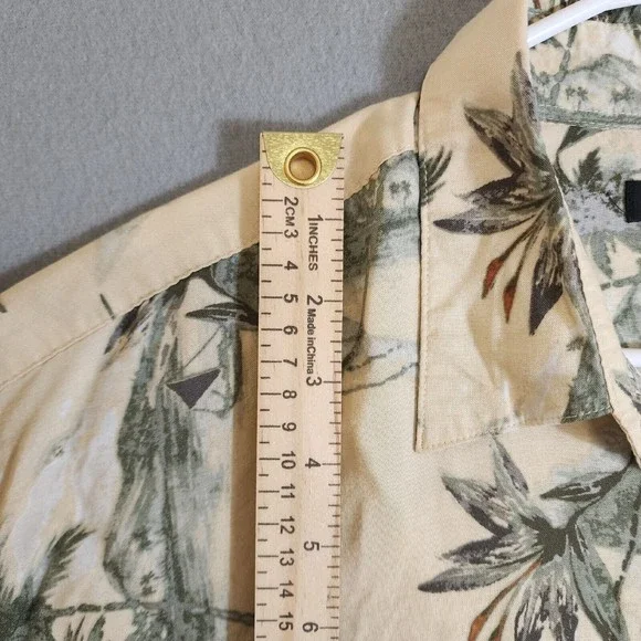Natural Issue Mens Shirt Beige Floral Hawaiin XL Short Sleeve Button Up - Picture 7 of 16